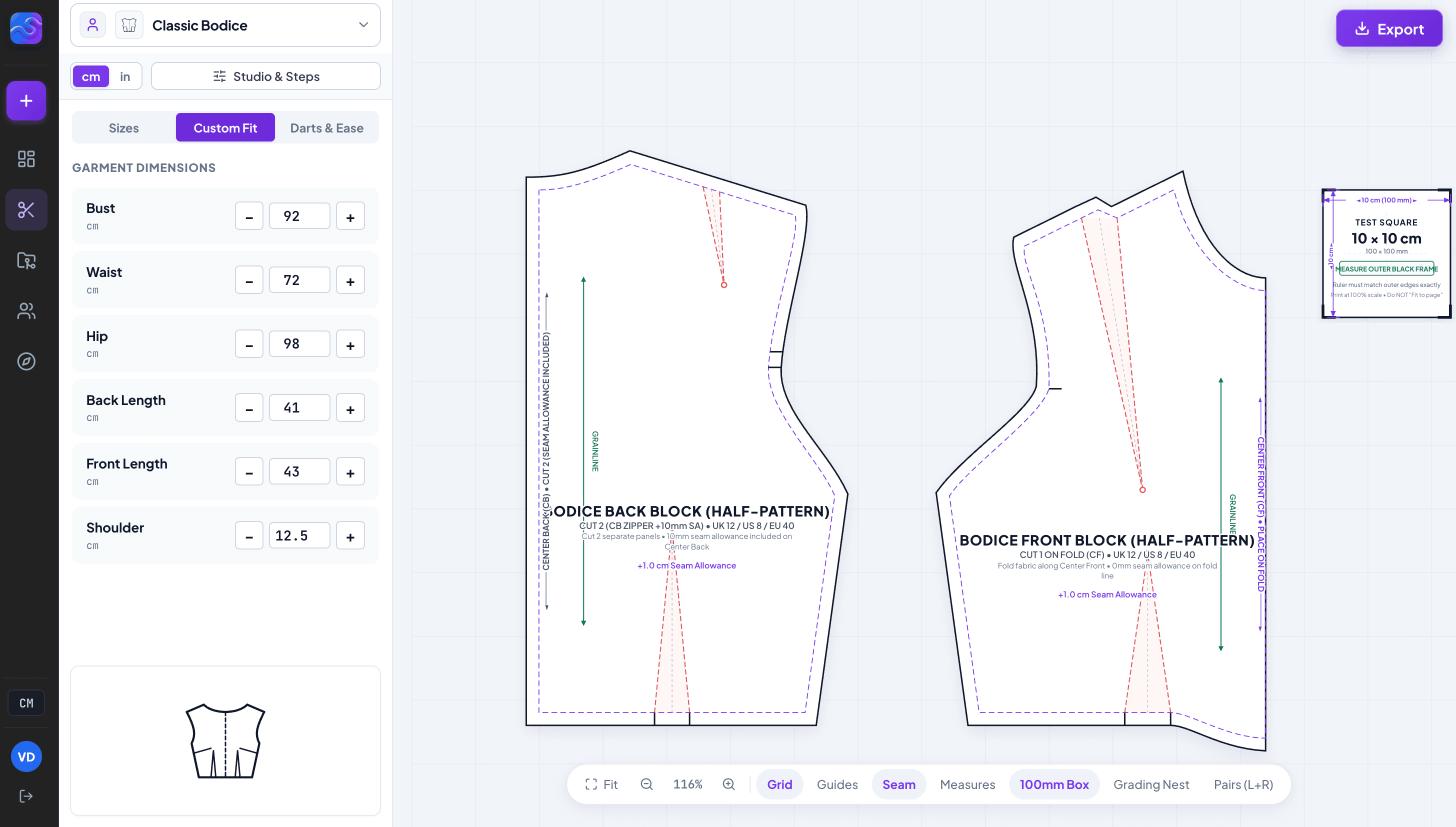 Sloper.Fit Interactive Parametric CAD Studio Workspace